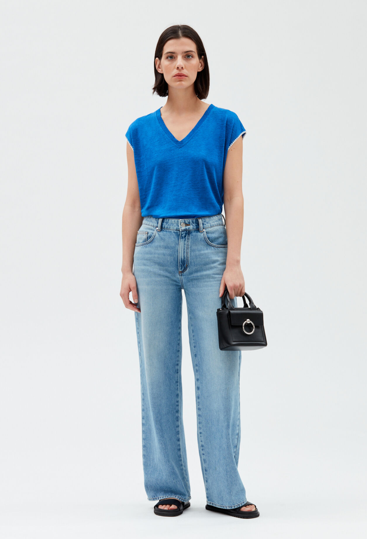Blue linen T-shirt