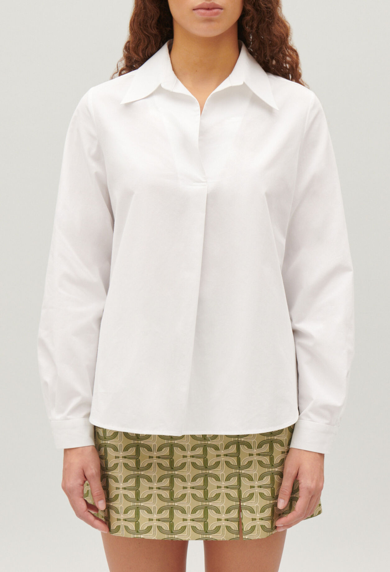 Long-sleeved cotton blouse