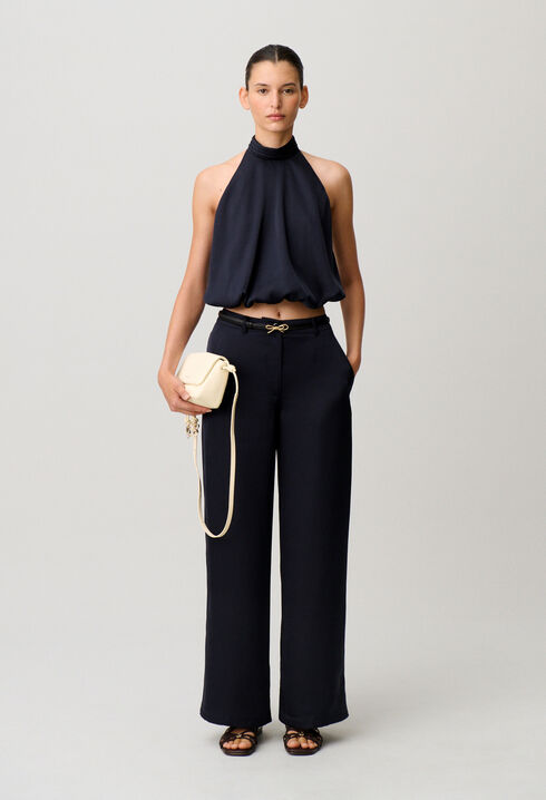 Satin Open-Back Top