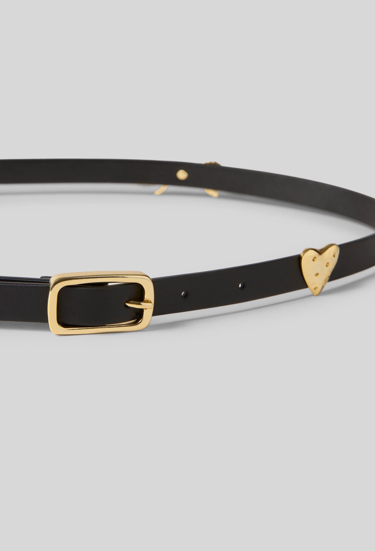 Smooth leather charm belt