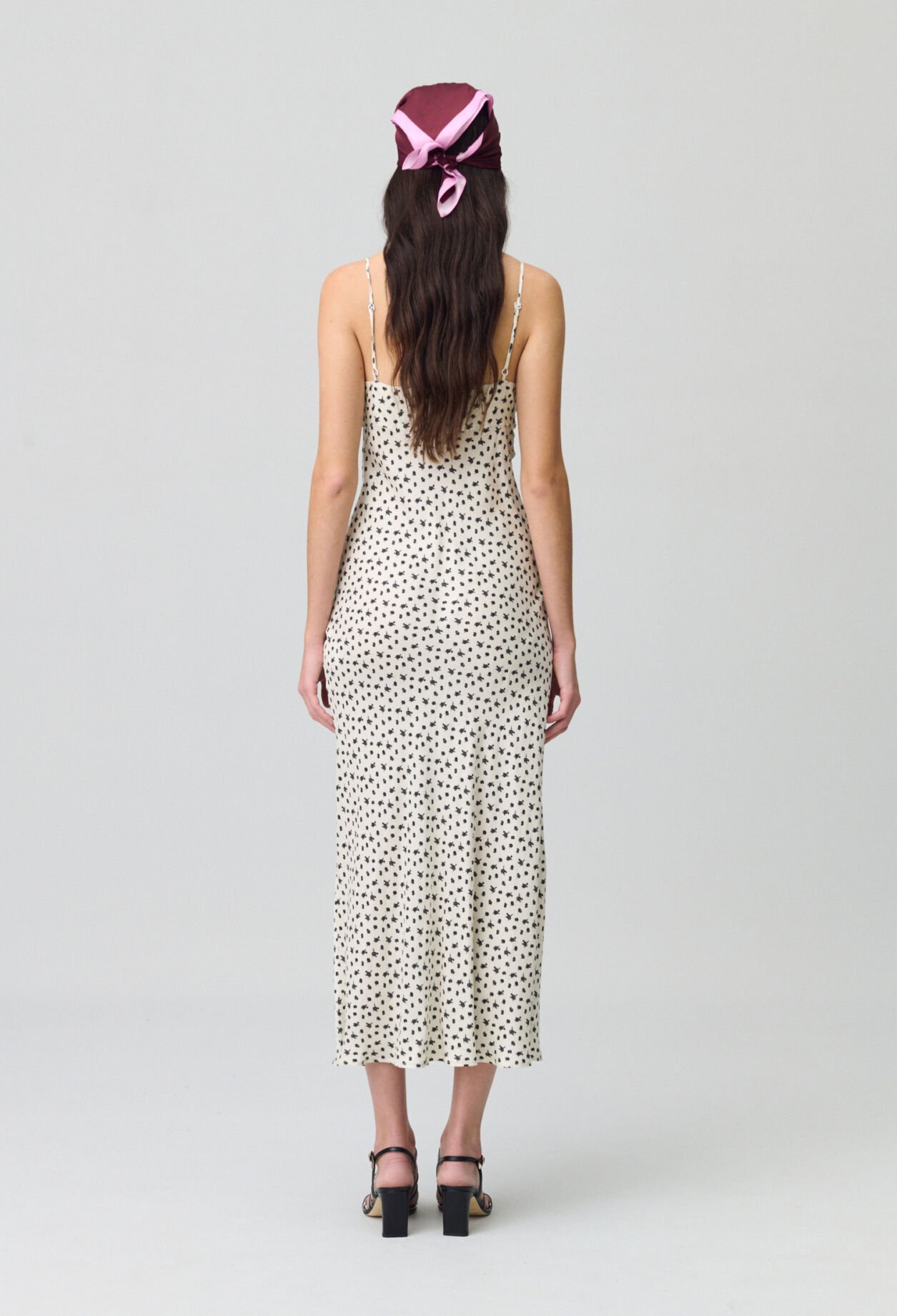 Satin Floral Maxi Dress