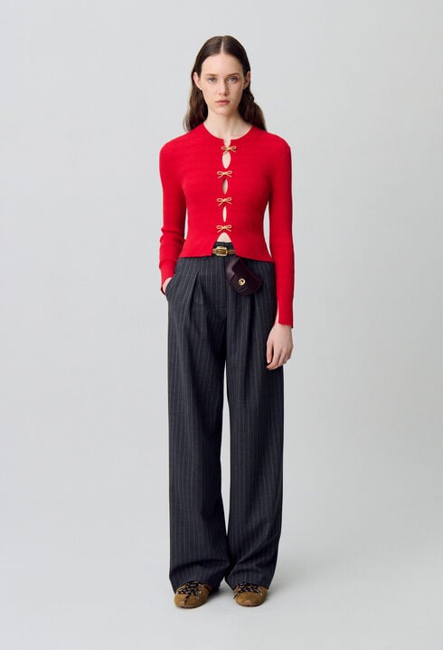 Knit Jumper with Bow Details