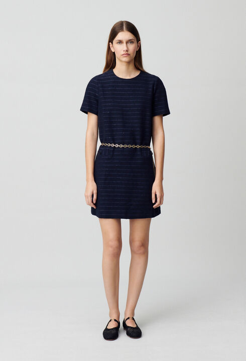 Striped straight short dress
