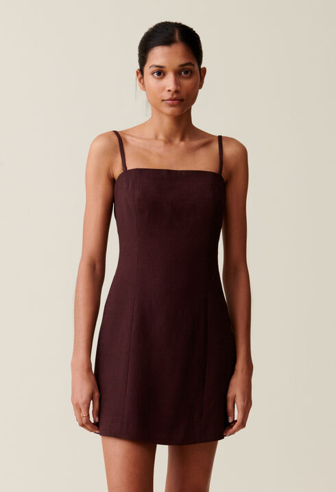 Cappucino strapless short dress
