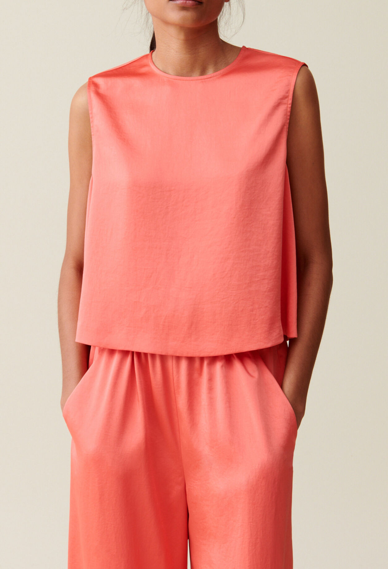 Sleeveless Top with Open Back