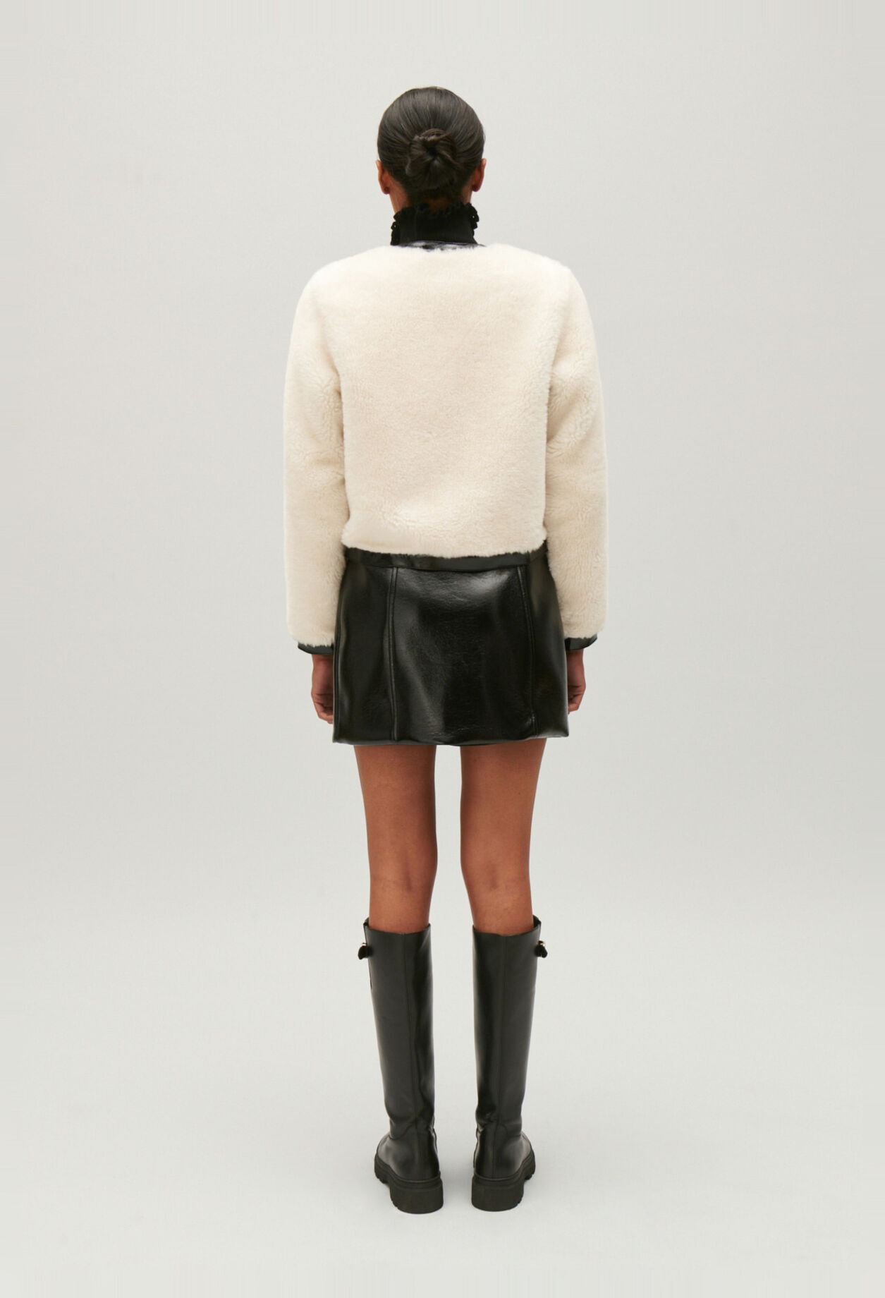 Faux fur loose-fit jacket