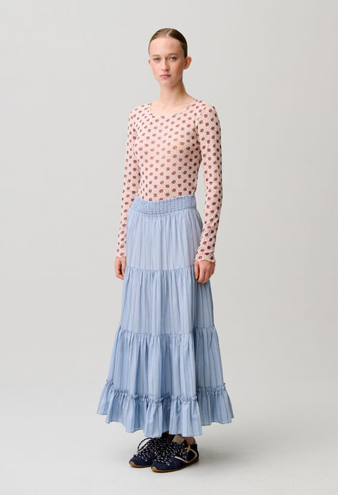 Long striped skirt
