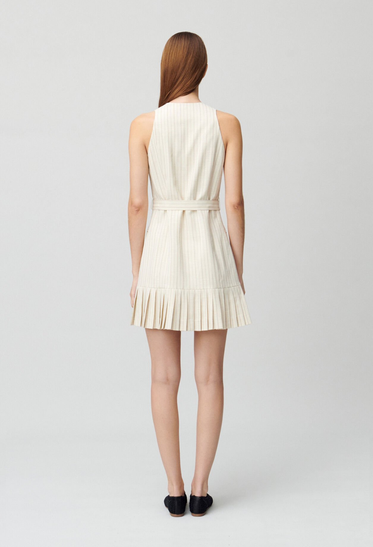 Pleated fitted short dress
