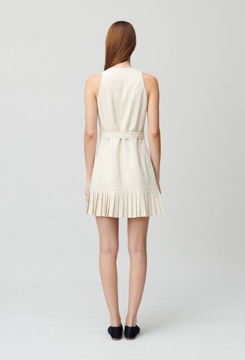 Pleated fitted short dress
