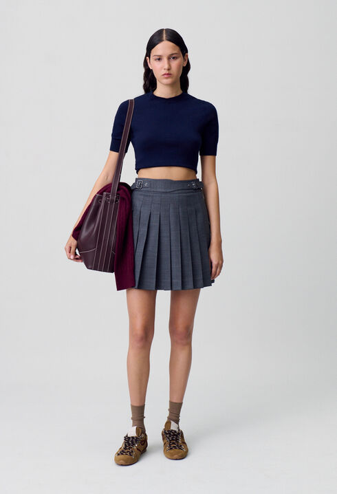 Pleated mini skirt
