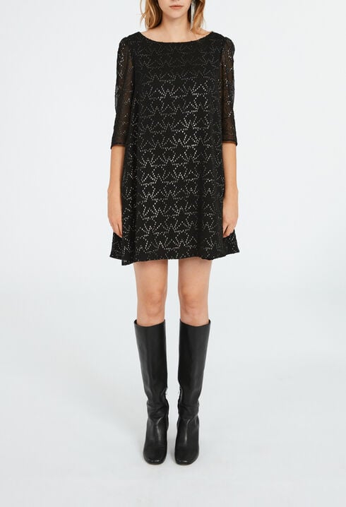 Rififi ornated dress with rhinestone