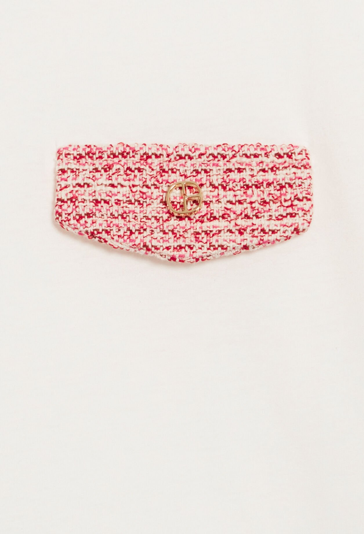 Ecru tweed pocket t-shirt