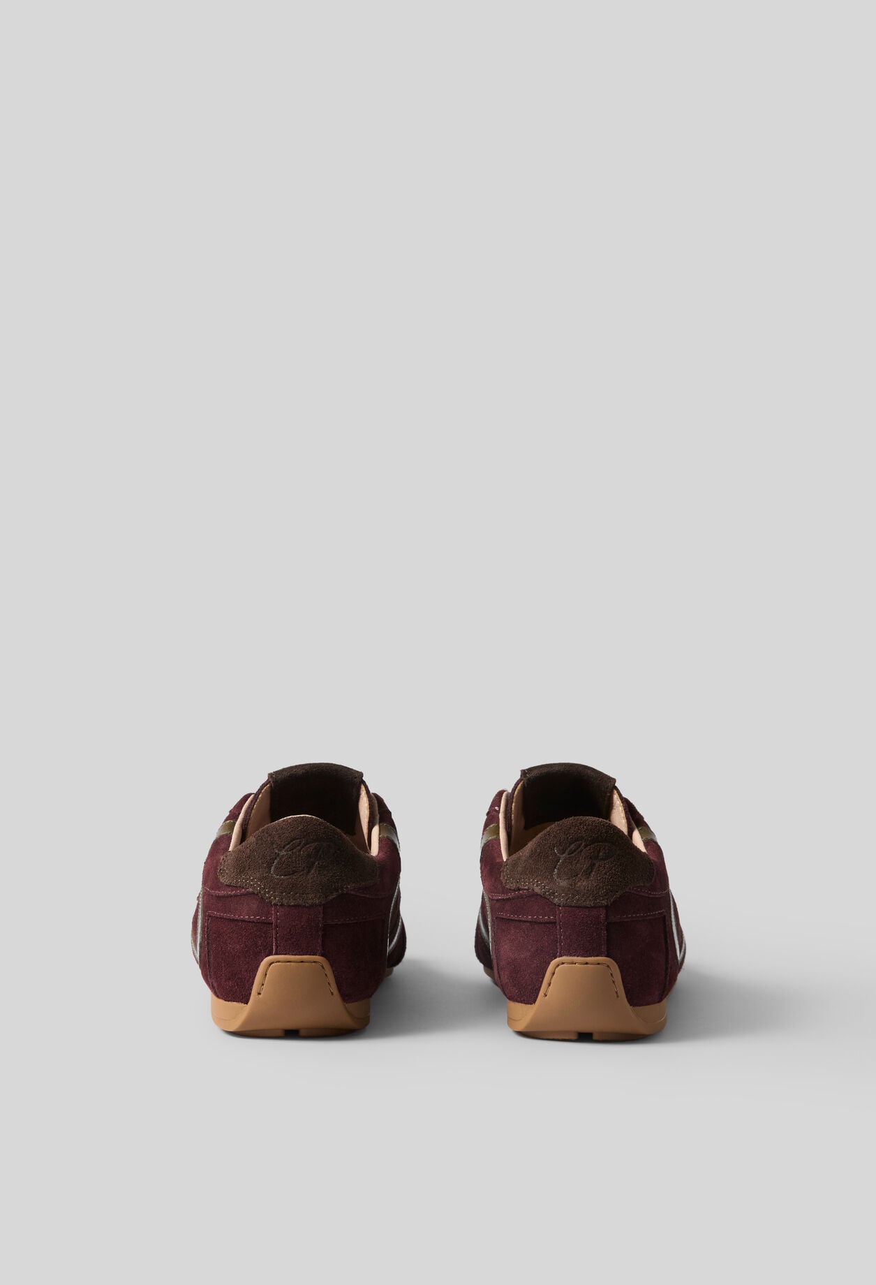 Burgundy suede swing trainers