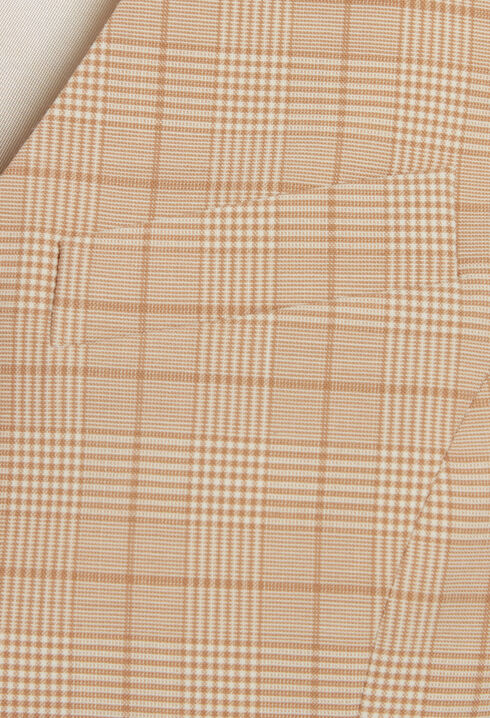 Beige checked suit waistcoat