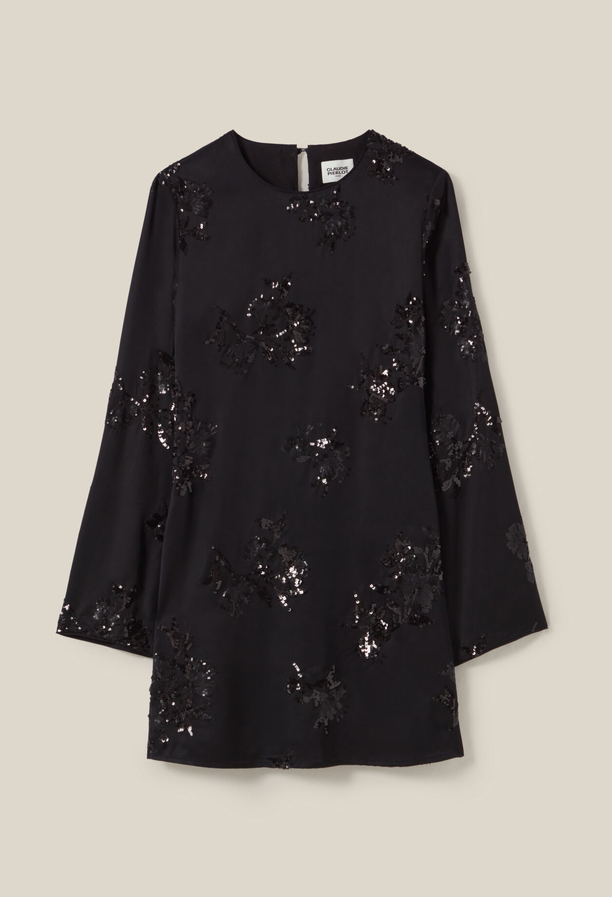 Black dress embroidered sequins