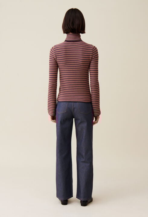 Striped turtleneck jumper