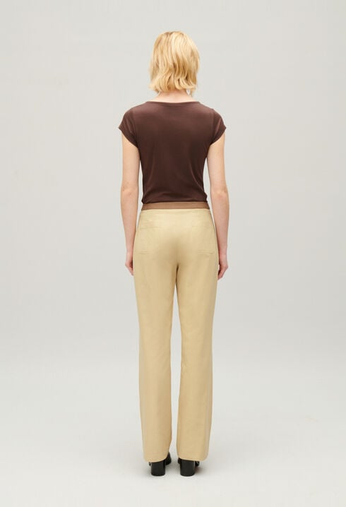 Two-tone lace-up trousers