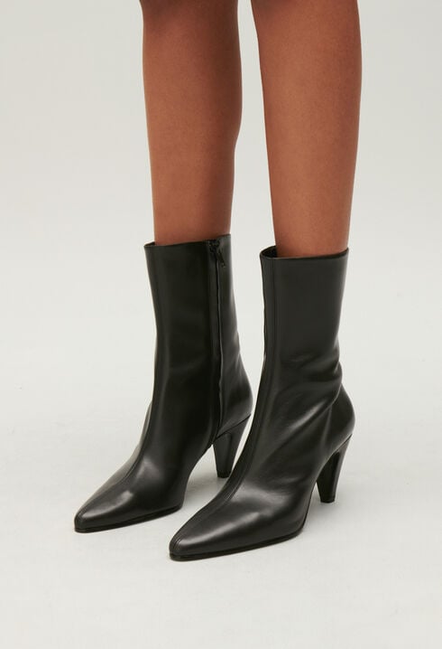Black leather boots