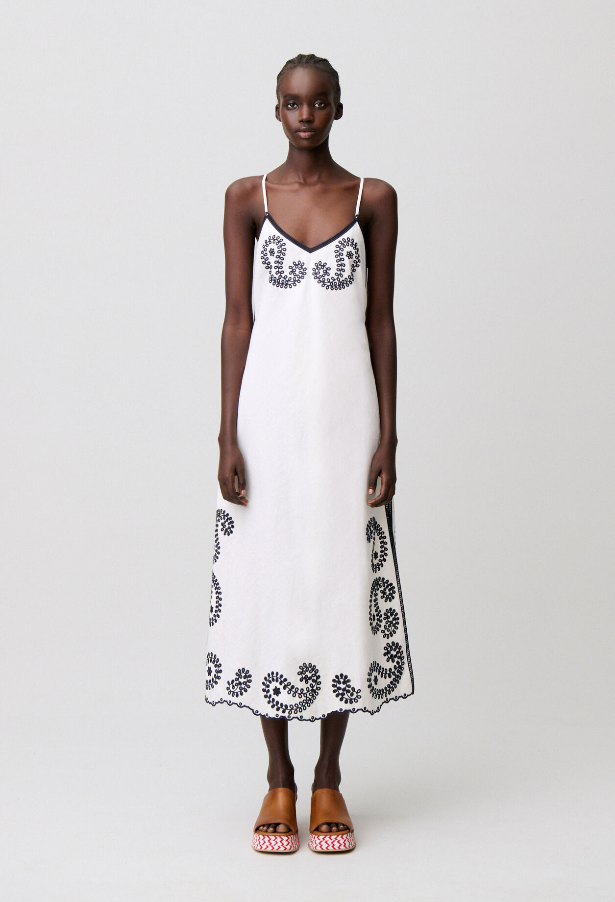 Openwork embroidery dress