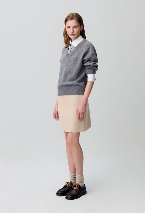 Straight mini skirt