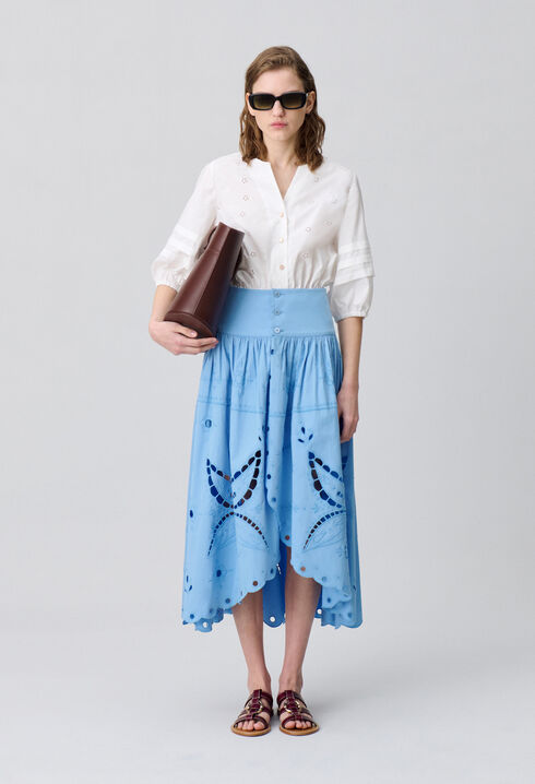 Embroidered Midi Skirt