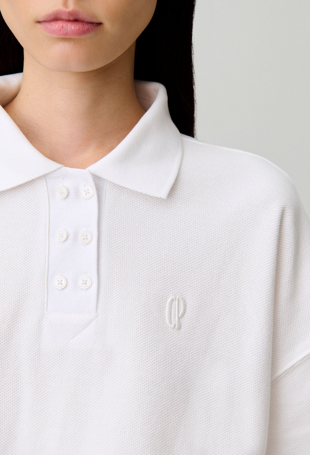 Cotton polo neck T-shirt