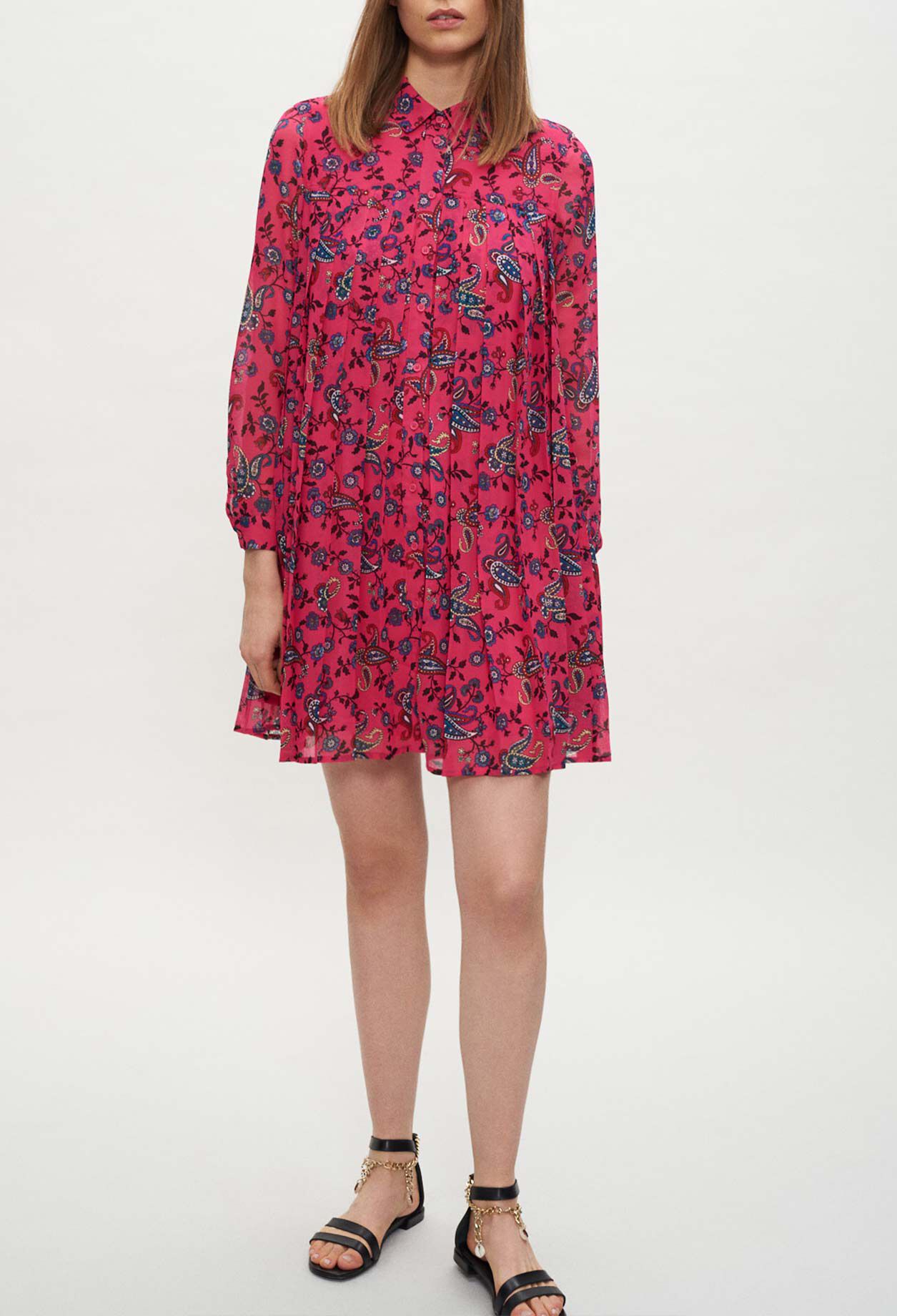 Paisley print shirt dress