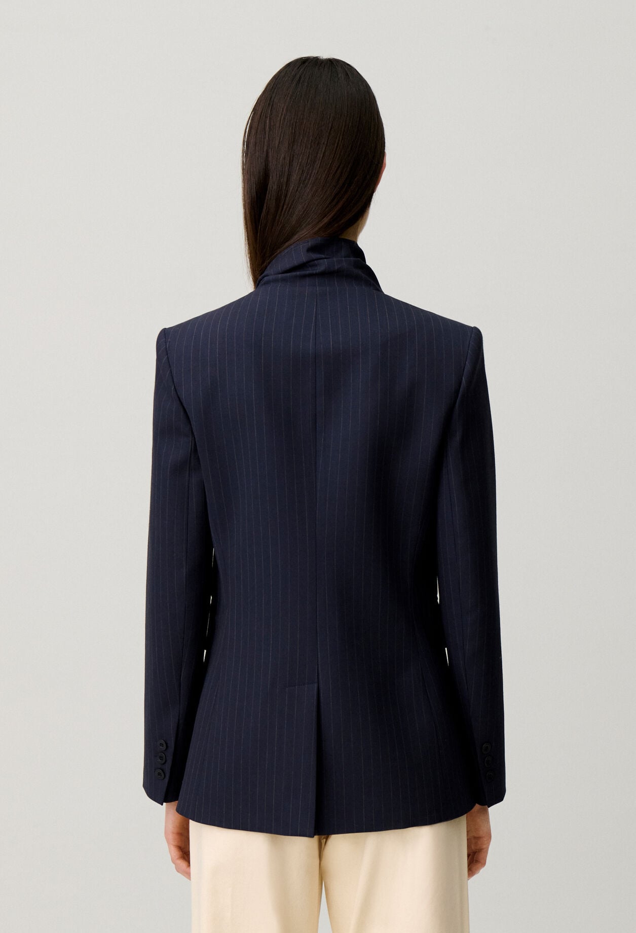 Wool jacket with removable scarf