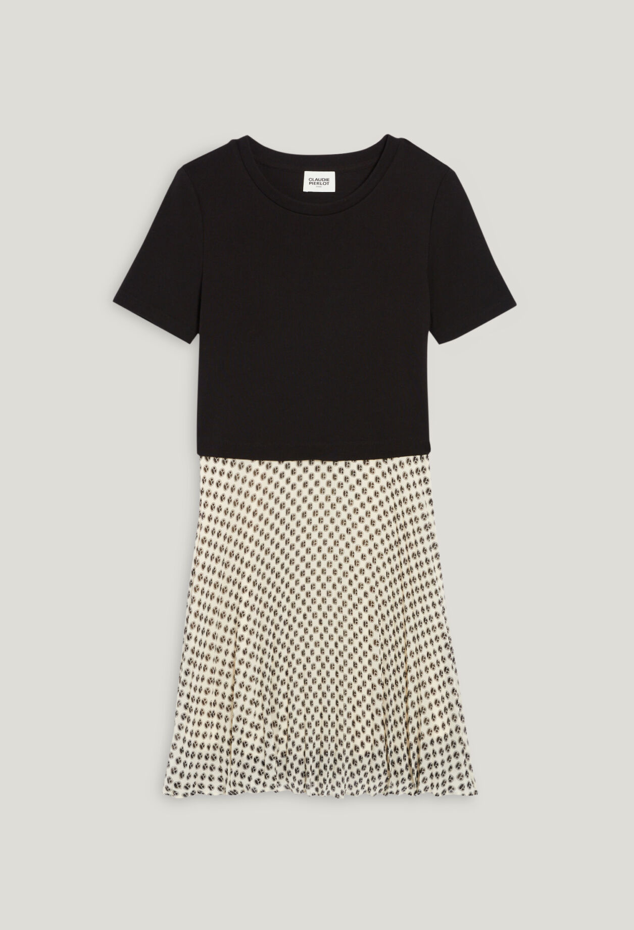 Teli short dual-material dress