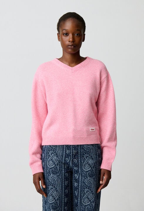 Detachable collar knit jumper
