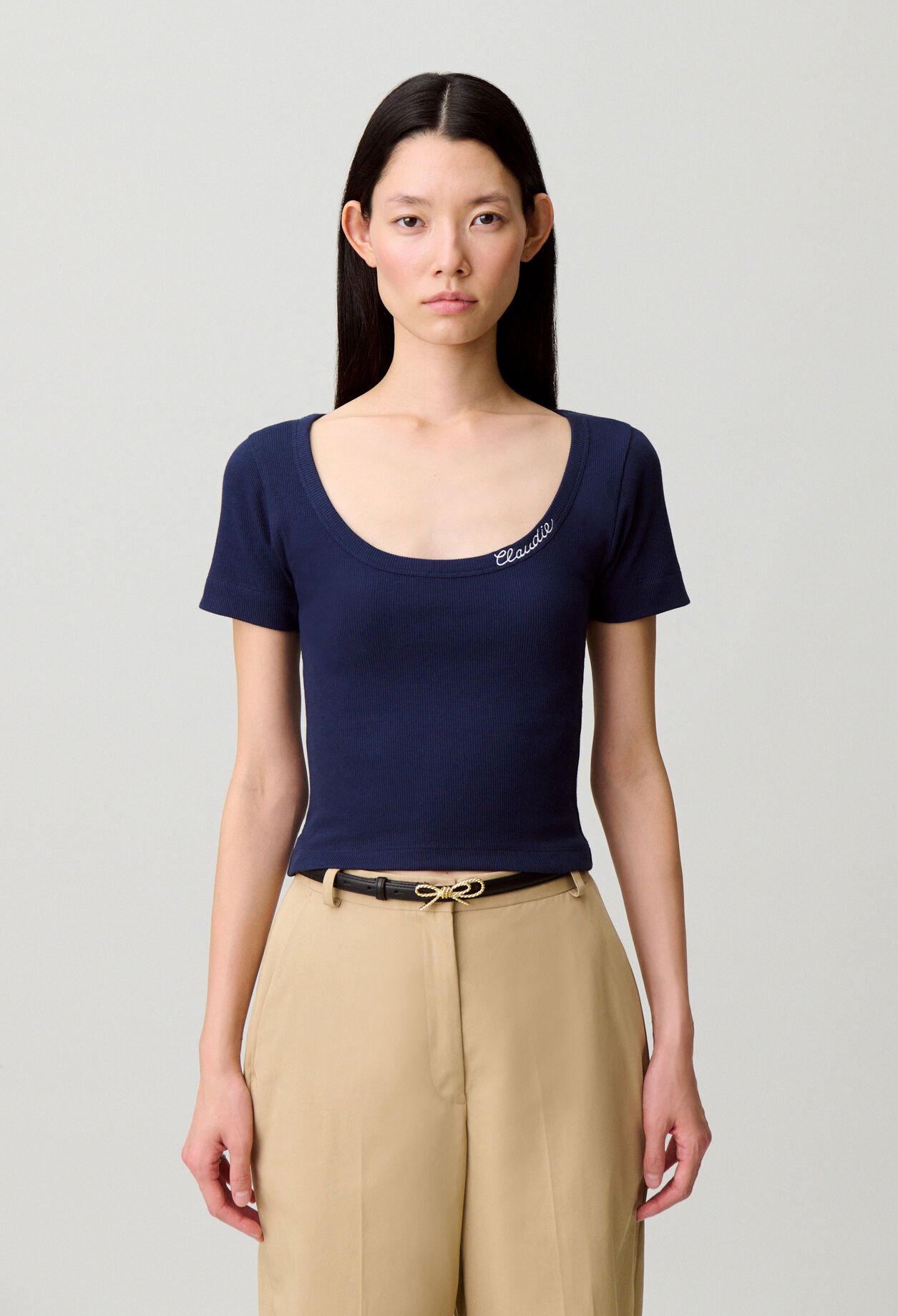 Embroidered cotton T-shirt