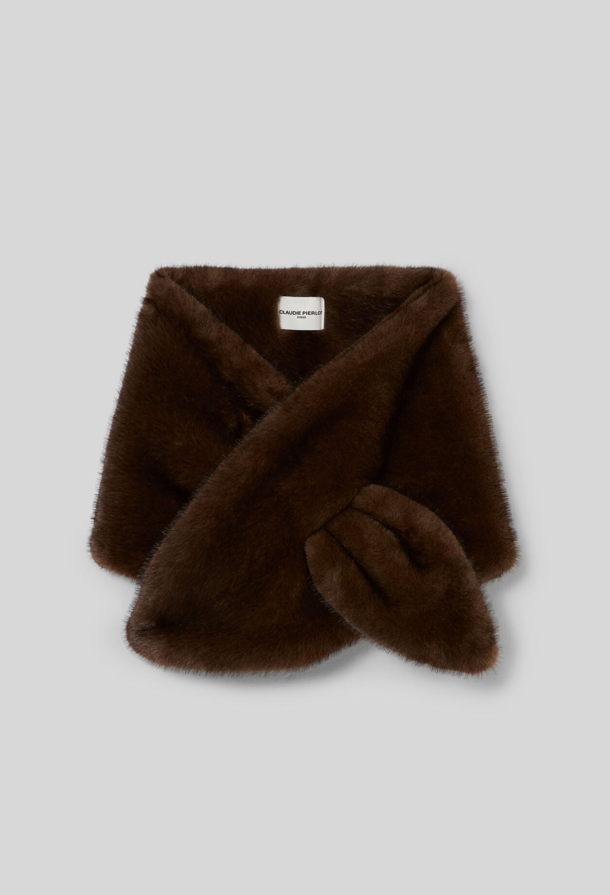 Faux fur scarf with slit