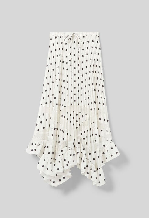 Polka dot pleated skirt