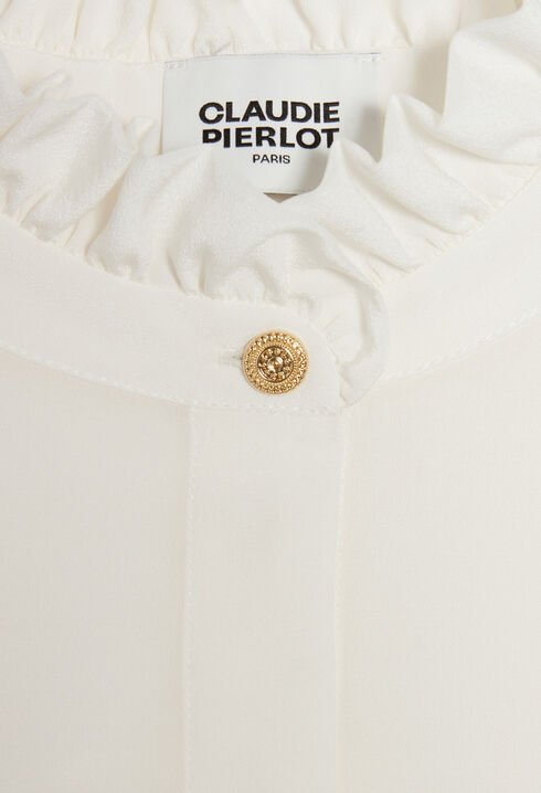 White shirt with wavy collar 