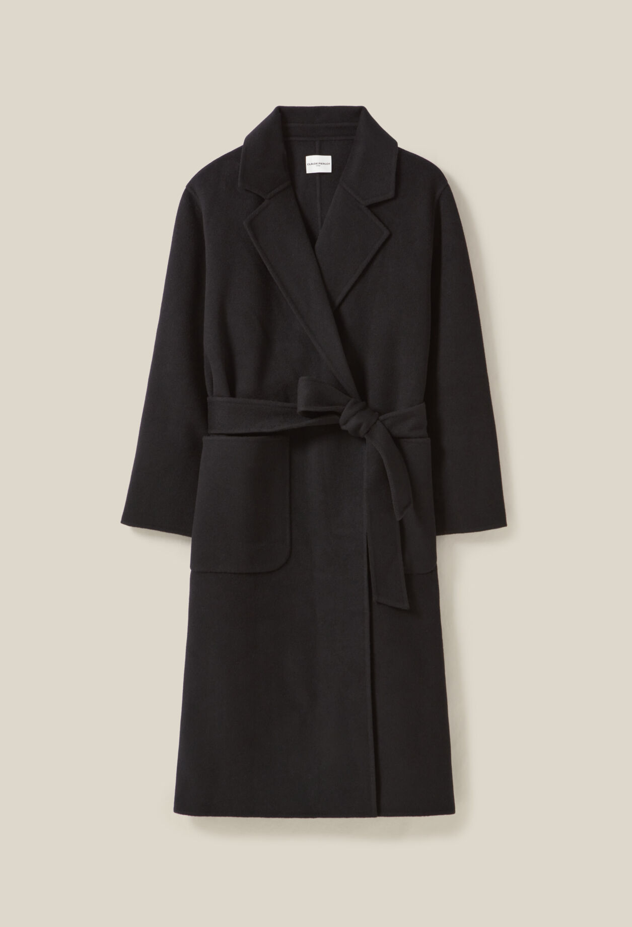 Black belted long coat