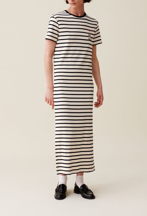 Striped Midi Jean Dress