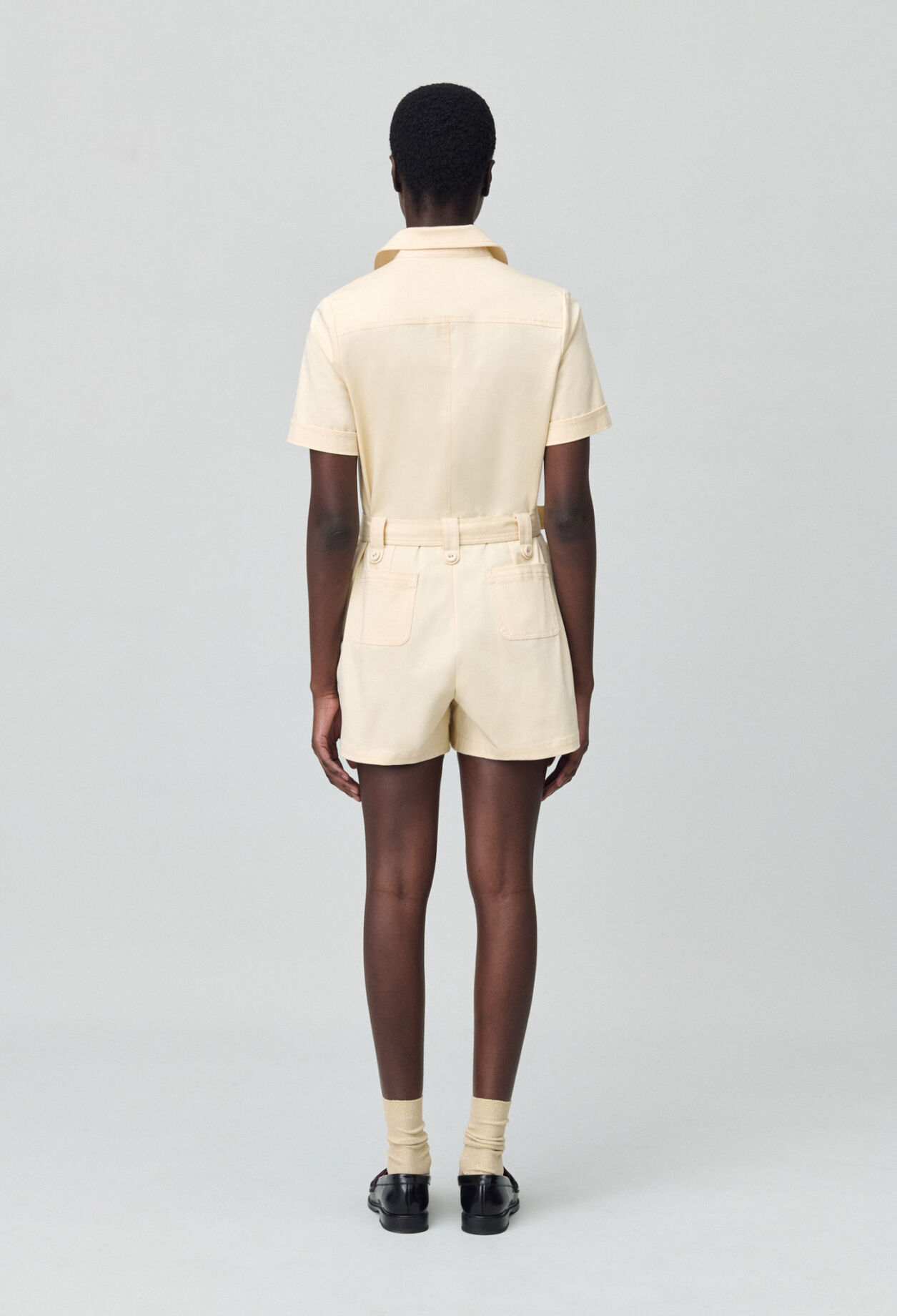 Shirt collar jumpsuit