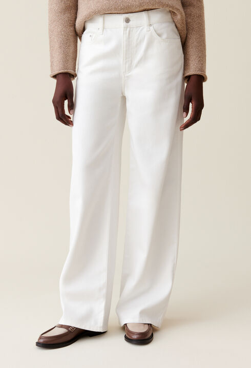 Ecru Michel Baggy Straight Jeans
