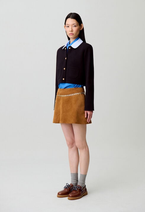 Short cardigan with collar