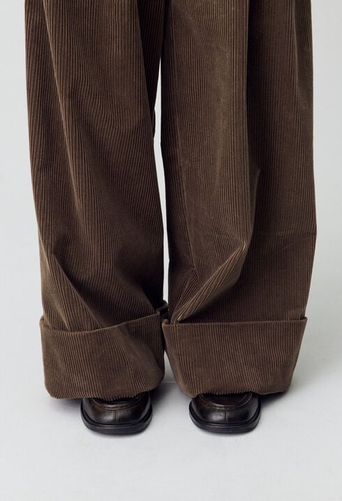 Wide-Leg Velvet Trousers
