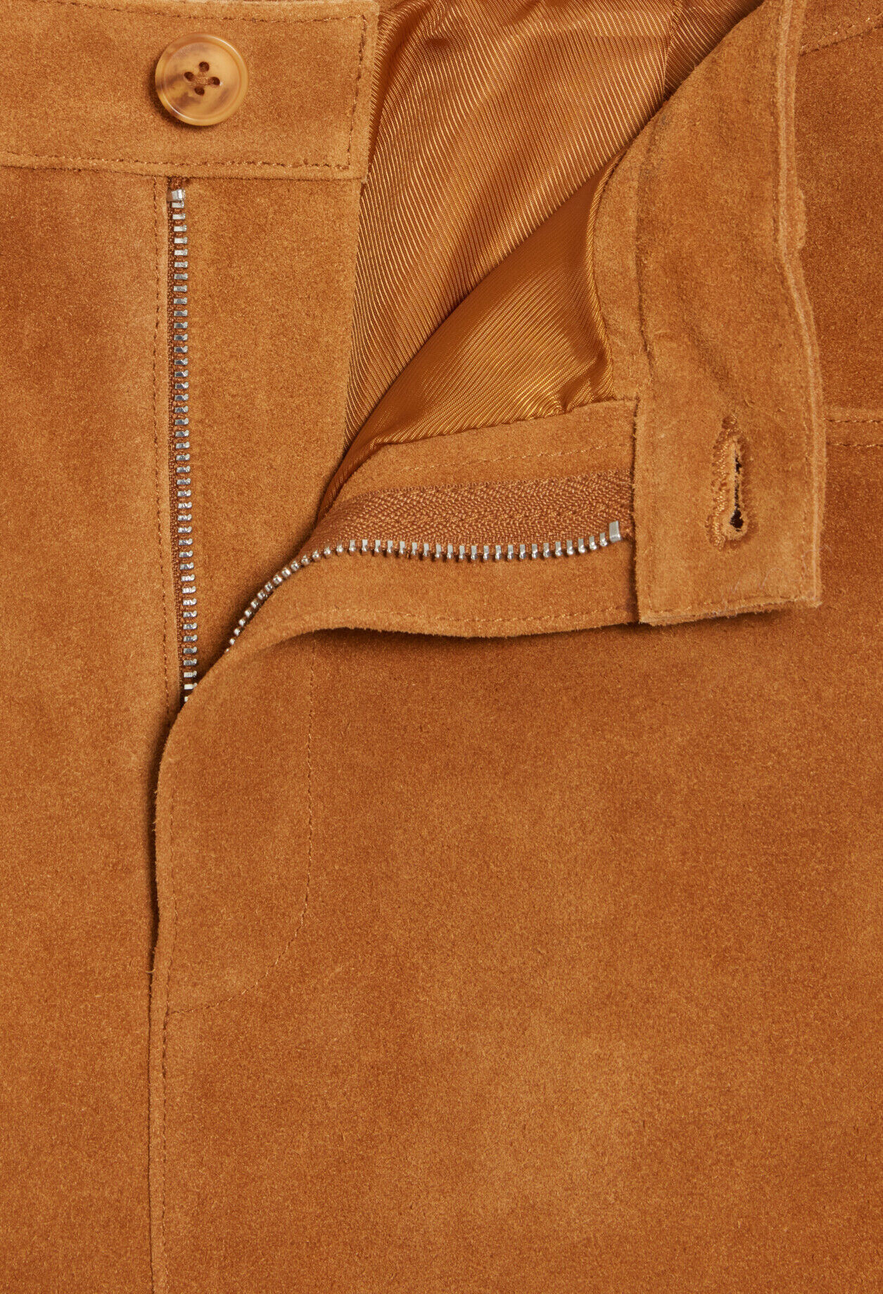 Dark beige suede leather trousers