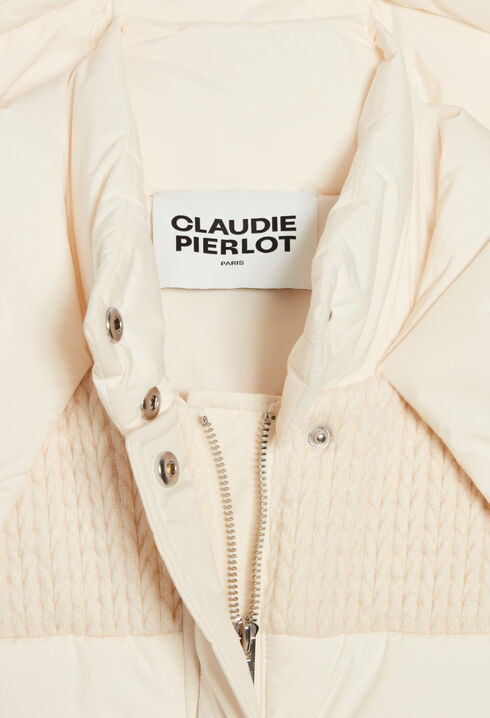 Ecru two-tone puffer jacket