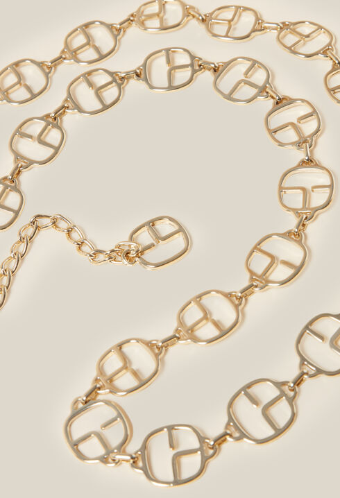 Chain monogram belt