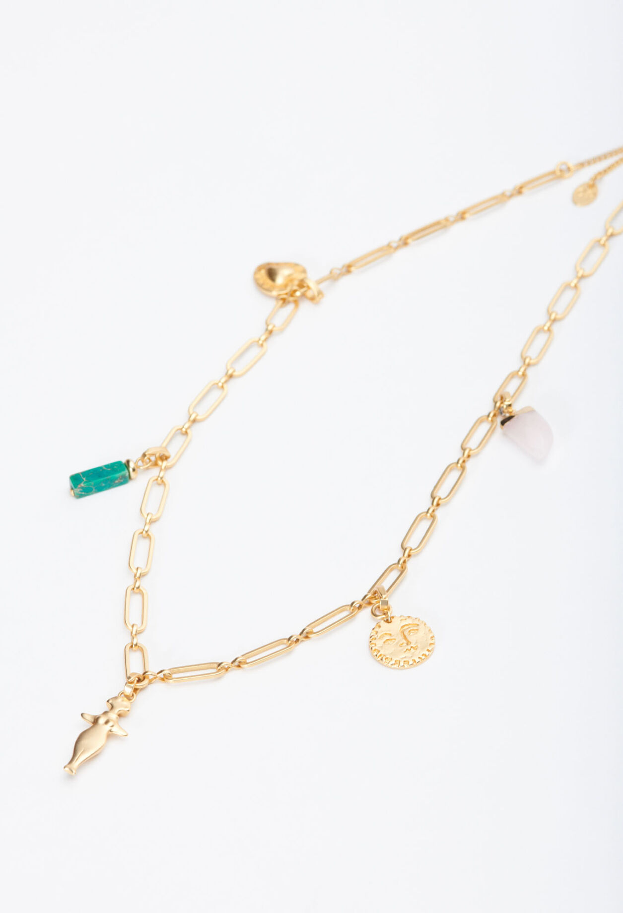 Gold chain link necklace
