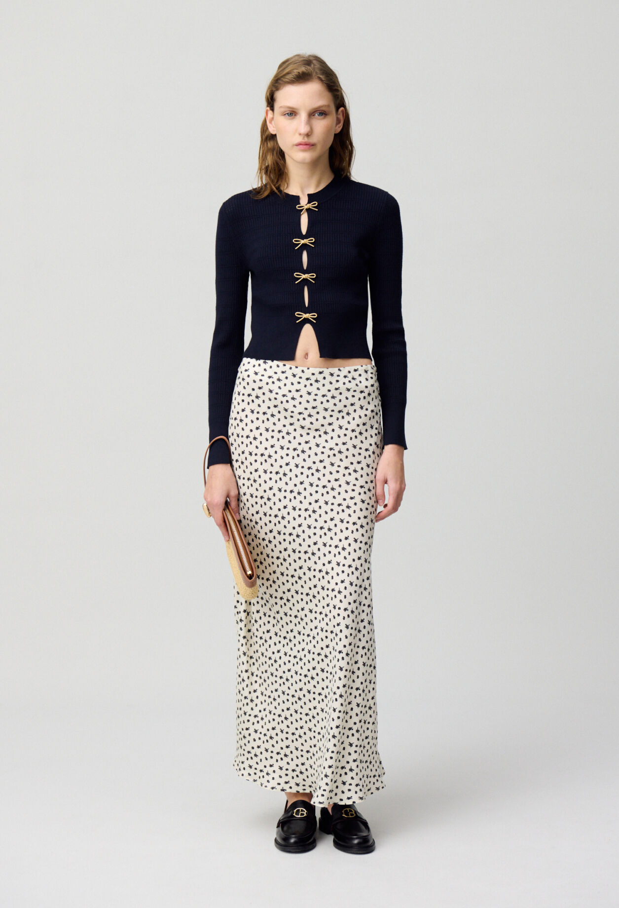 Floral print fluid skirt