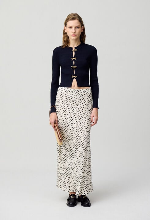Floral print fluid skirt
