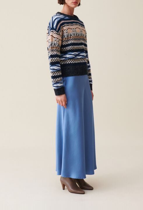 Striped patterned short jumper