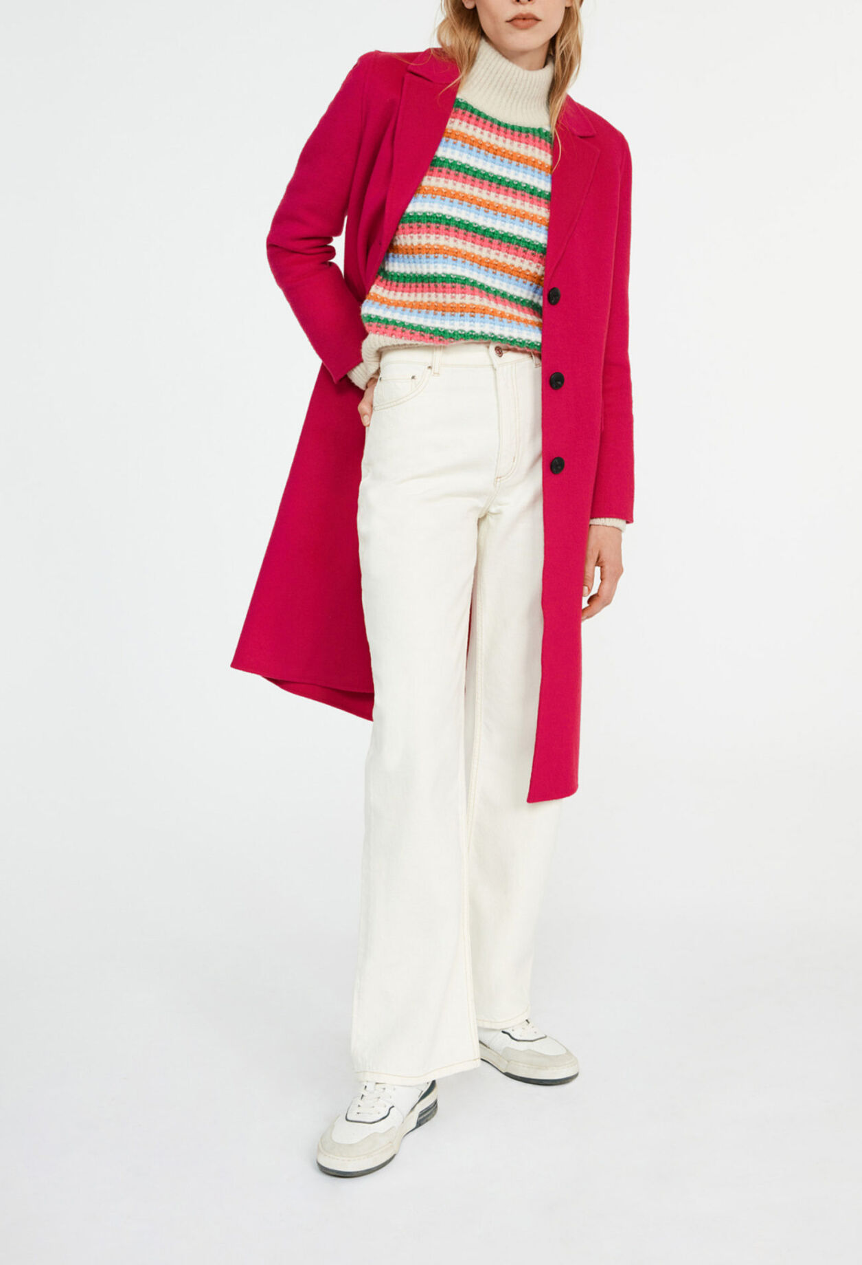 Manteau droit mi-long