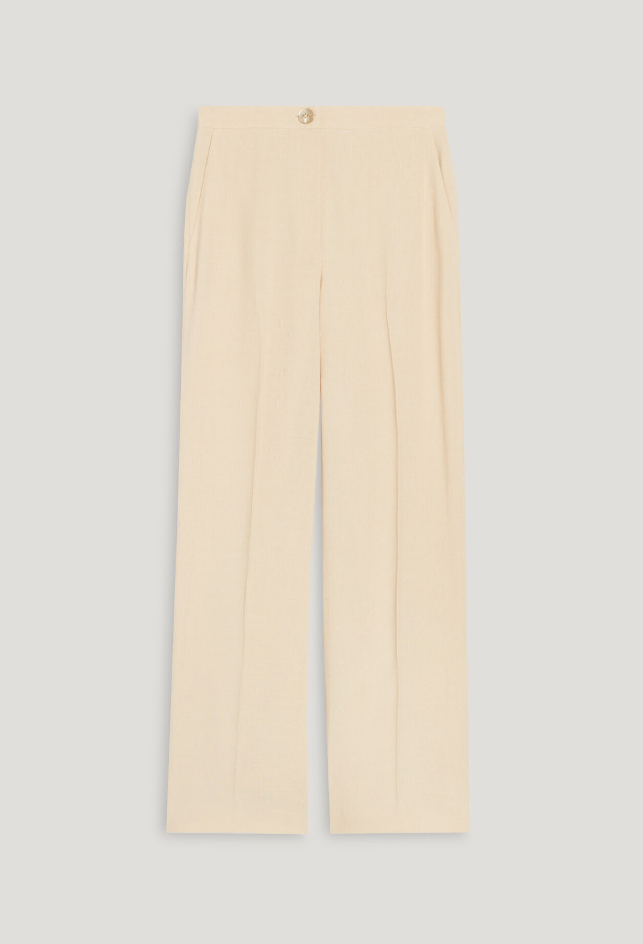 Wide-leg beige trousers