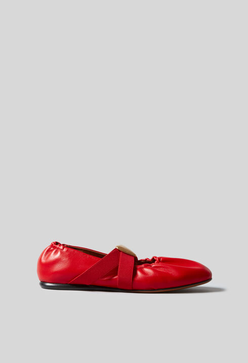 Leather ballet flats with heart